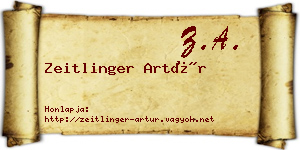 Zeitlinger Artúr névjegykártya